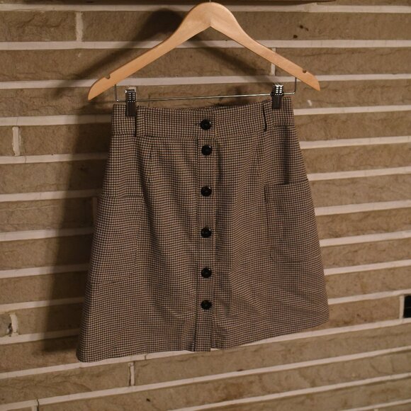 Sezane Brown Checkered Skirt - Picture 2 of 9